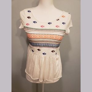 American Eagle Aztec Peplum Shirt